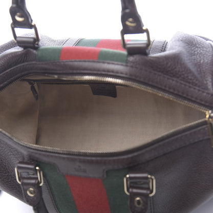 Gucci Calfskin Vintage Web Medium Boston Dark Brown 5 of 10