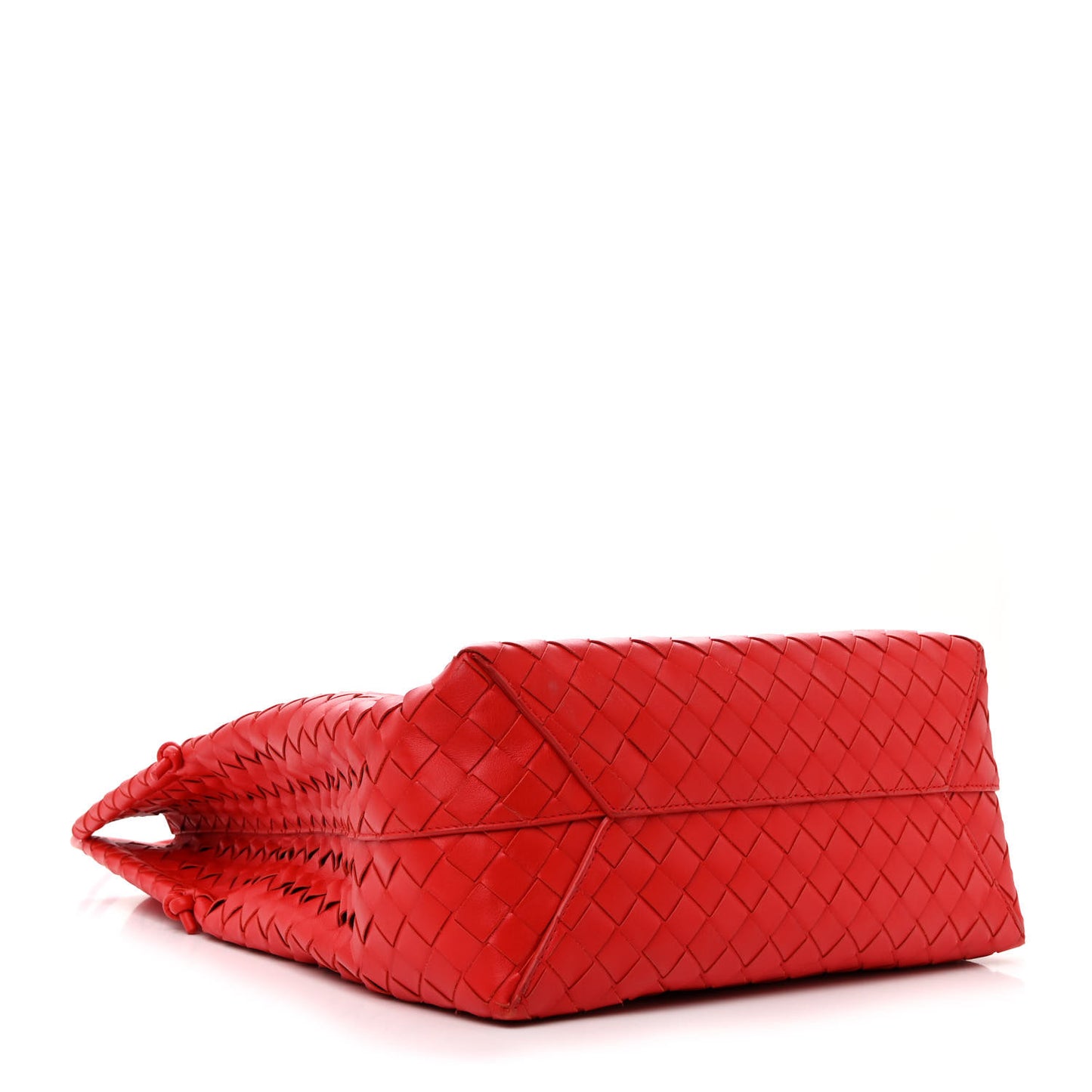 Nappa Intrecciato North South Tote Red