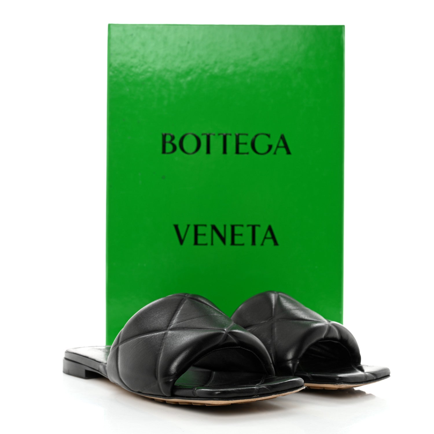 Bottega Veneta Nappa Quilted Rubber Lido Flat Sandals 37 Black 8 of 8