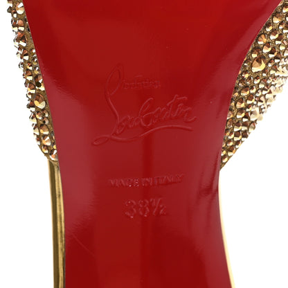 Christian Louboutin Suede Crystal Strass Me Dolly 100 Sandals 38.5 Gold 7 of 7