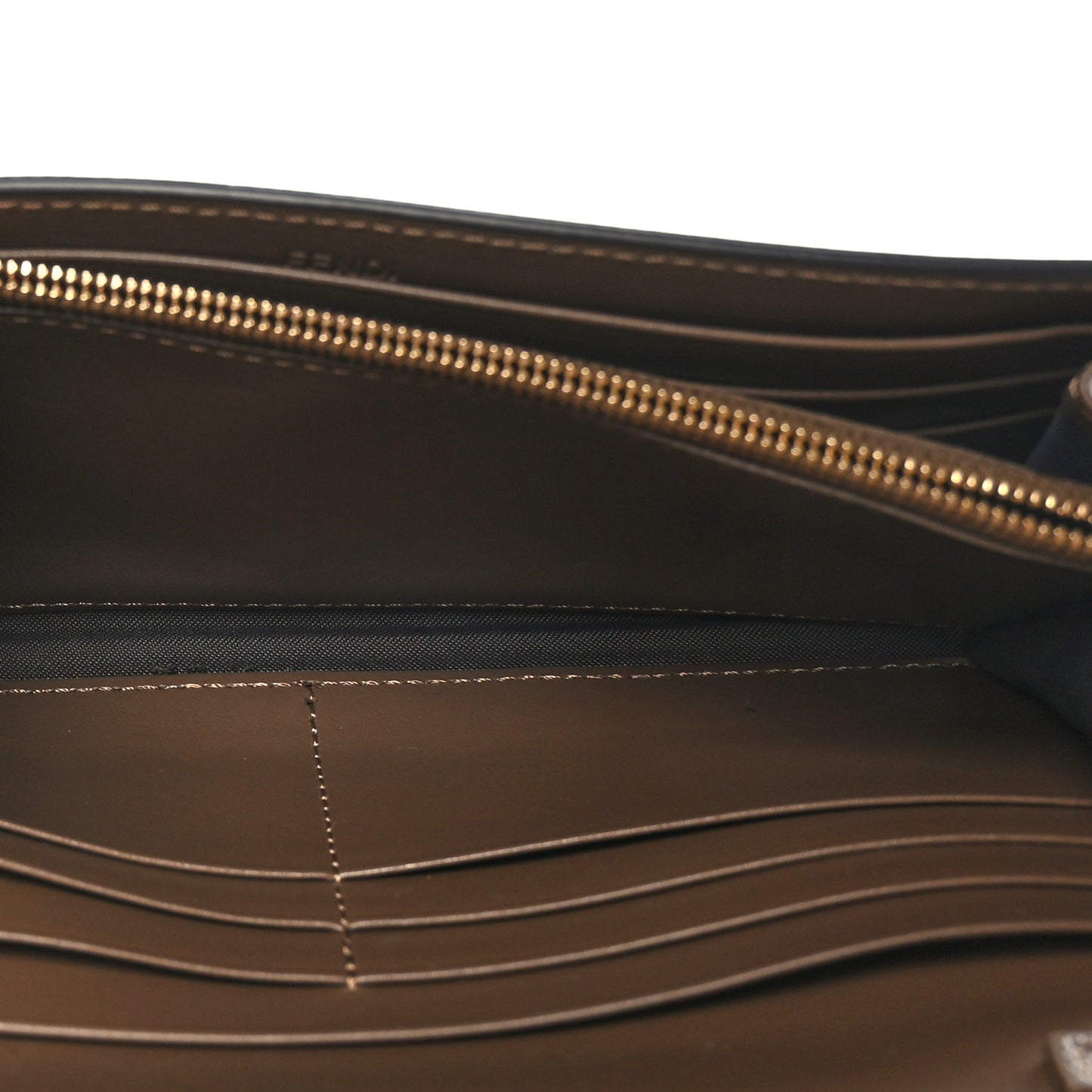 Vitello Soft F is Fendi Bi-Color FF 1974 Embossed Continental Envelope Wallet On Chain Maya Black