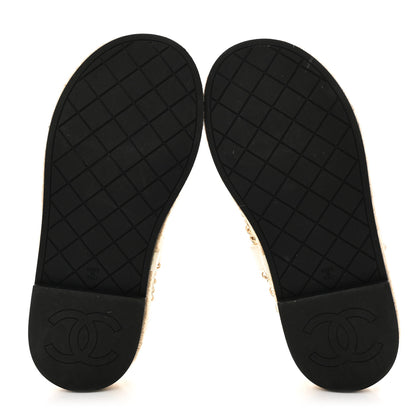 Chanel Lambskin Chain CC Thong Espadrille Sandals 36 White 5 of 8