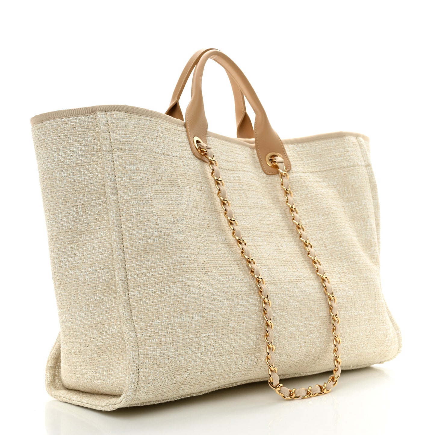 Canvas Large Deauville Tote Light Beige