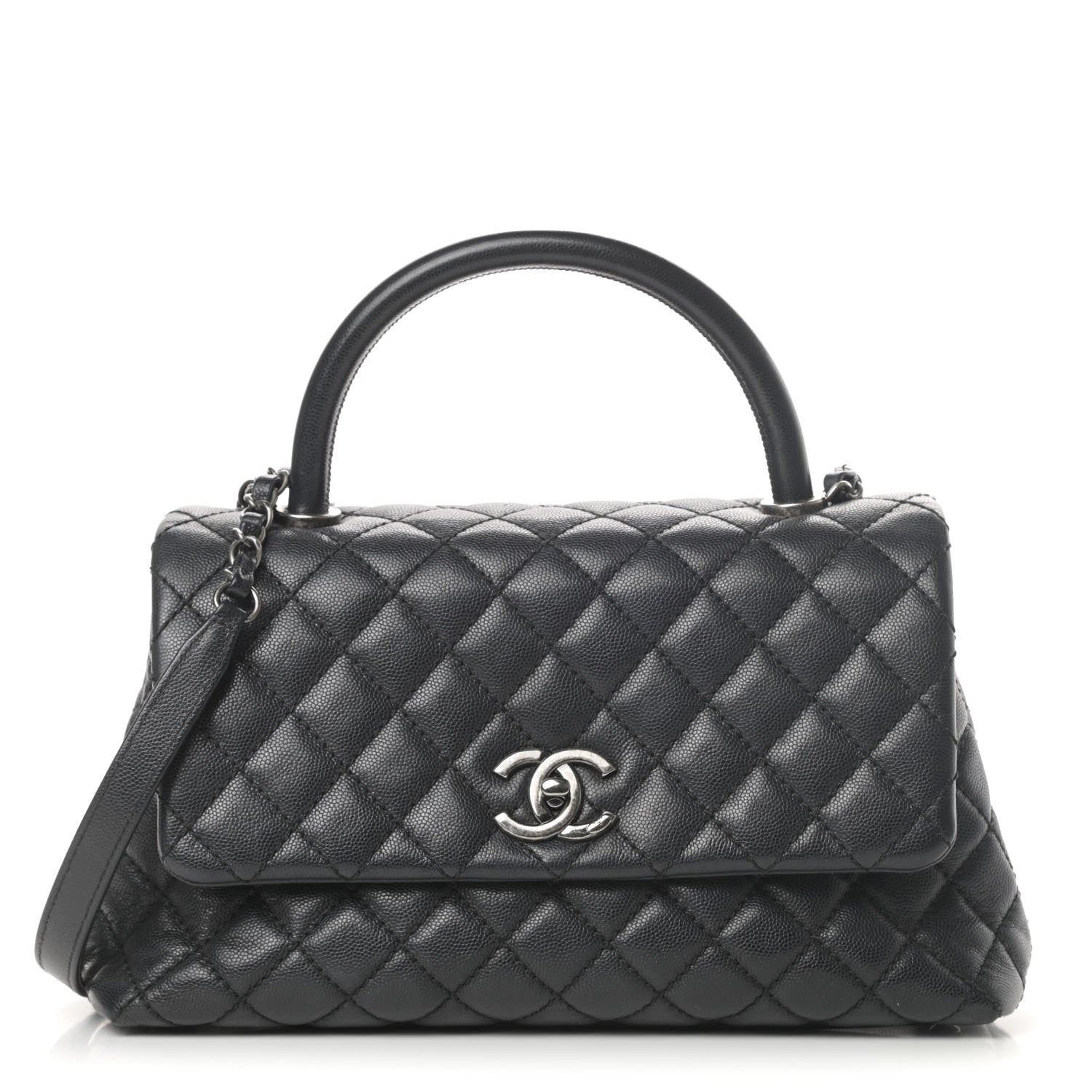 Chanel Caviar Quilted Small Coco Handle Flap Black 1 of 14