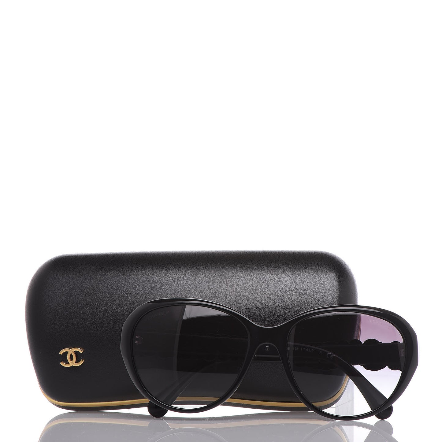 Lambskin Camellia CC Sunglasses 5316-Q Black