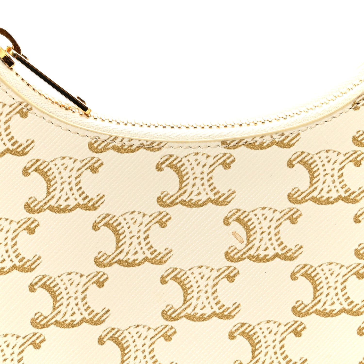 Celine Canvas Calfskin Mini Ava Triomphe Shoulder Bag White 9 of 11