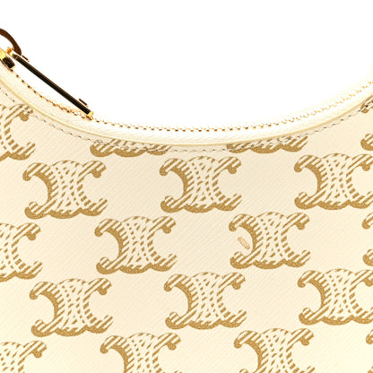 Celine Canvas Calfskin Mini Ava Triomphe Shoulder Bag White 9 of 11