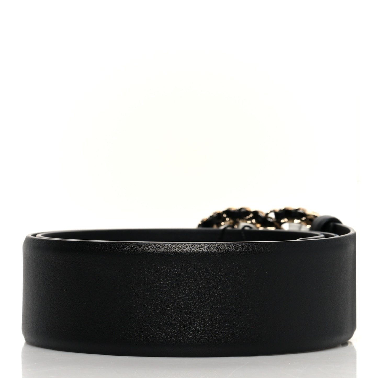 Calfskin CC Chain Belt 75 30 Black