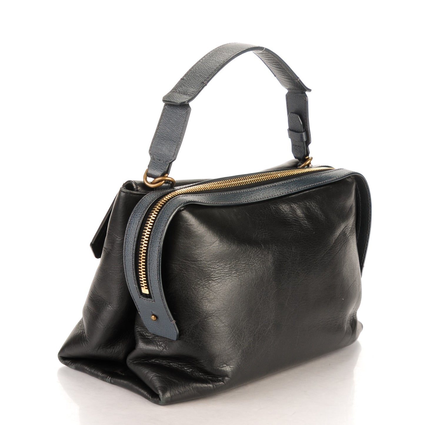 Calfskin Padam Satchel Black