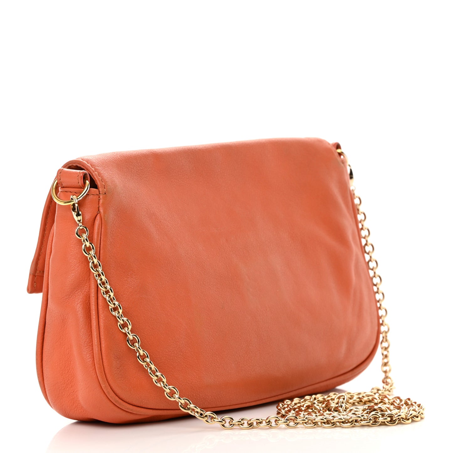 Vitello Flamingo Fendista Pouchette Crossbody Arancio