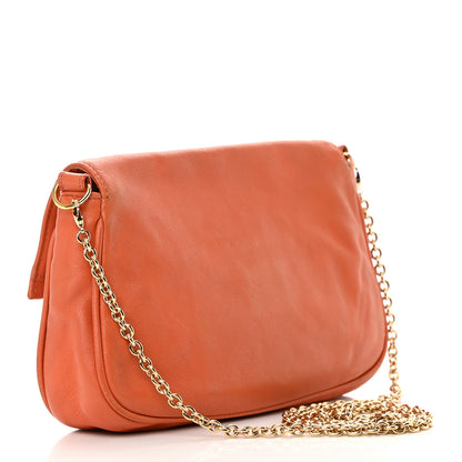 Fendi Vitello Flamingo Fendista Pouchette Crossbody Arancio 3 of 22