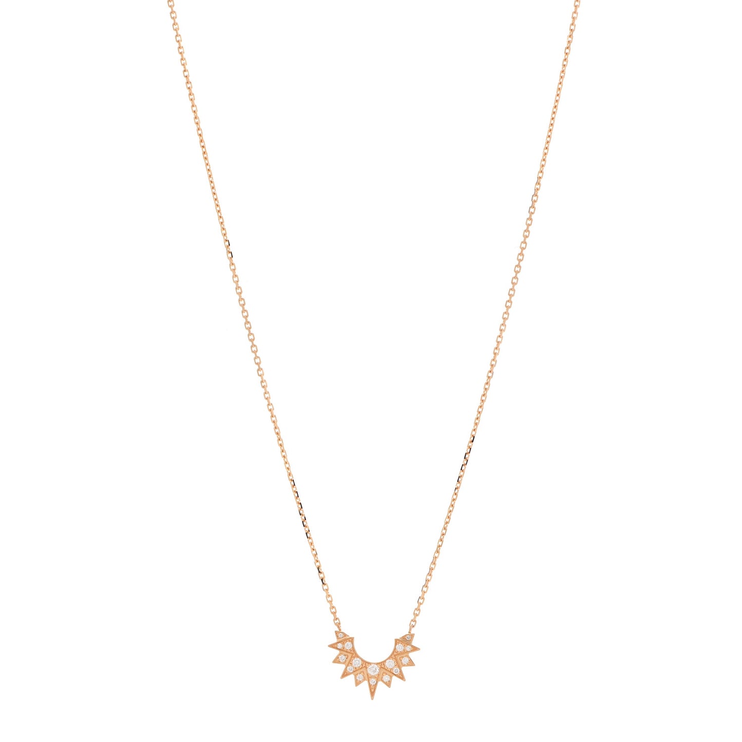 18K Rose Gold Diamond Sunlight Pendant Necklace