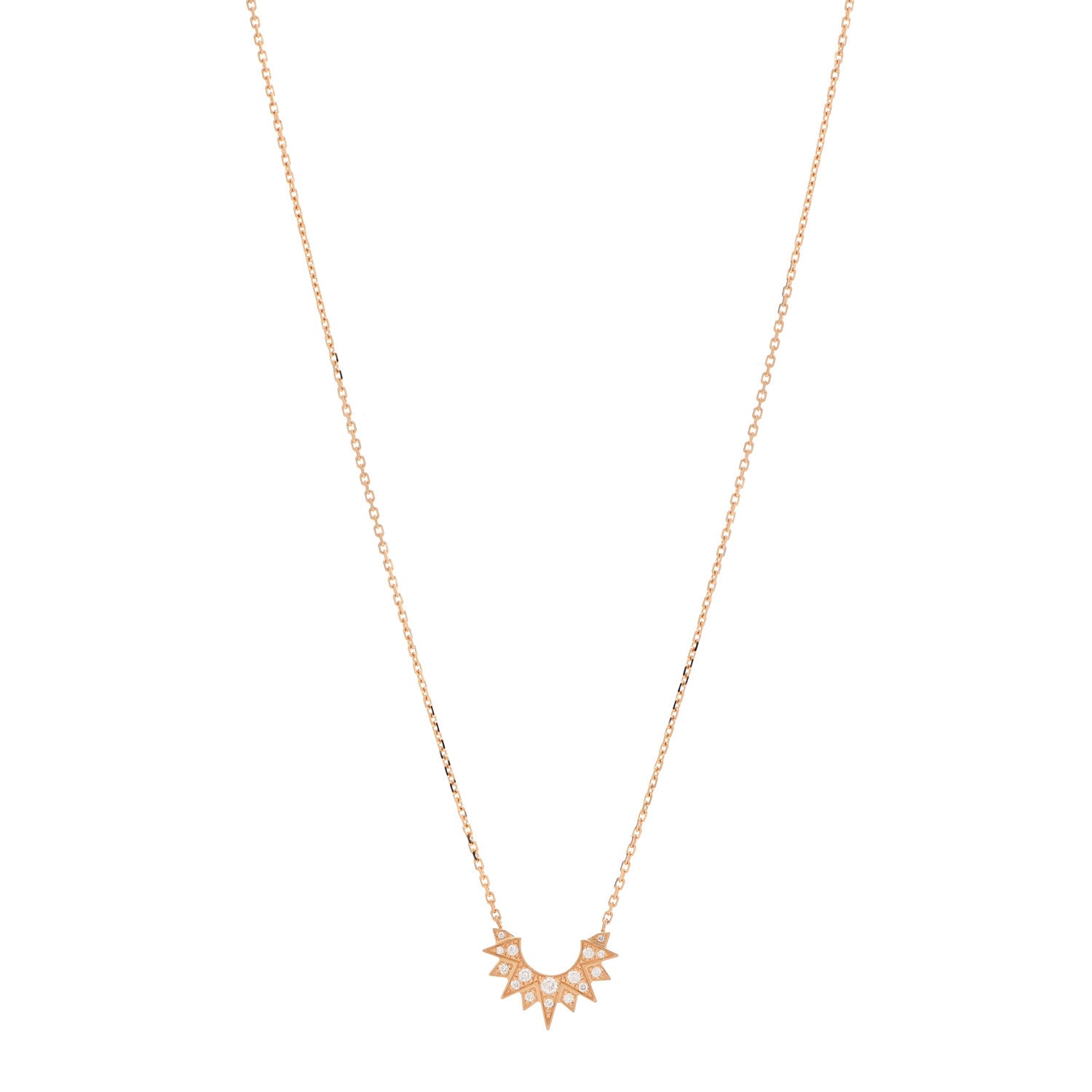 Piaget 18K Rose Gold Diamond Sunlight Pendant Necklace 1 of 6