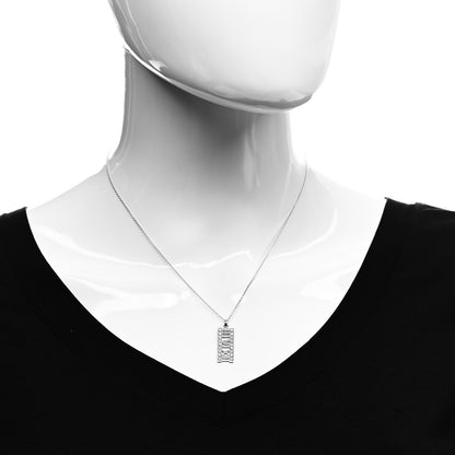 Tiffany 18K White Gold Diamond Atlas Bar Pendant Necklace 2 of 5