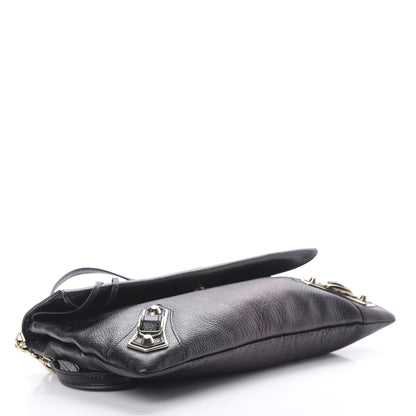 Balenciaga Chevre Gold Metallic Edge Hardware Envelope Clutch Black 4 of 10