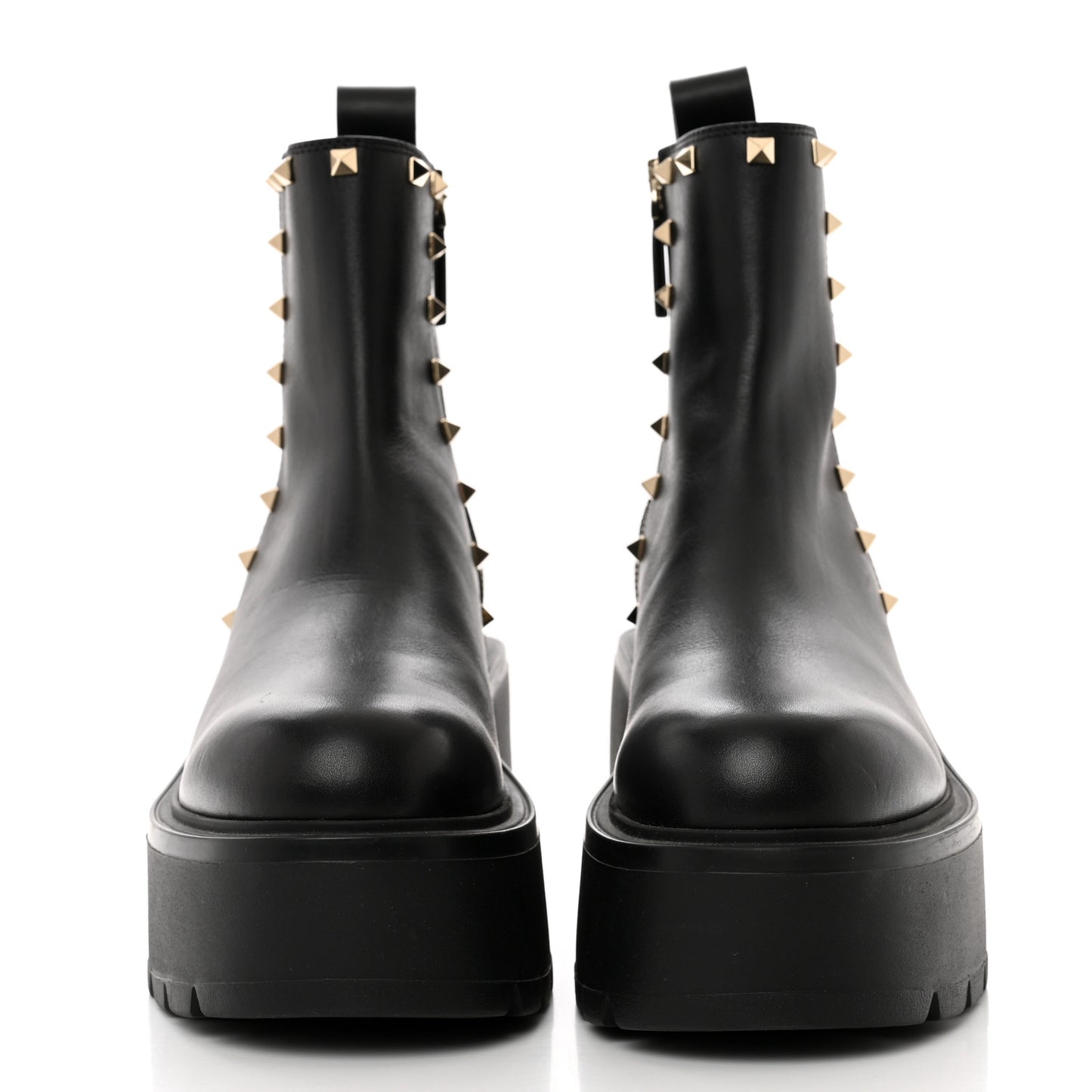 Calfskin Rockstud VLOGO Uniqueform Chelsea 55/85mm Flatform Ankle Boots 41 Black