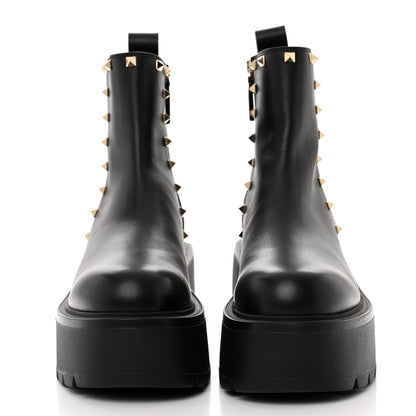 Valentino Garavani Calfskin Rockstud VLOGO Uniqueform Chelsea 55/85mm Flatform Ankle Boots 41 Black 2 of 10