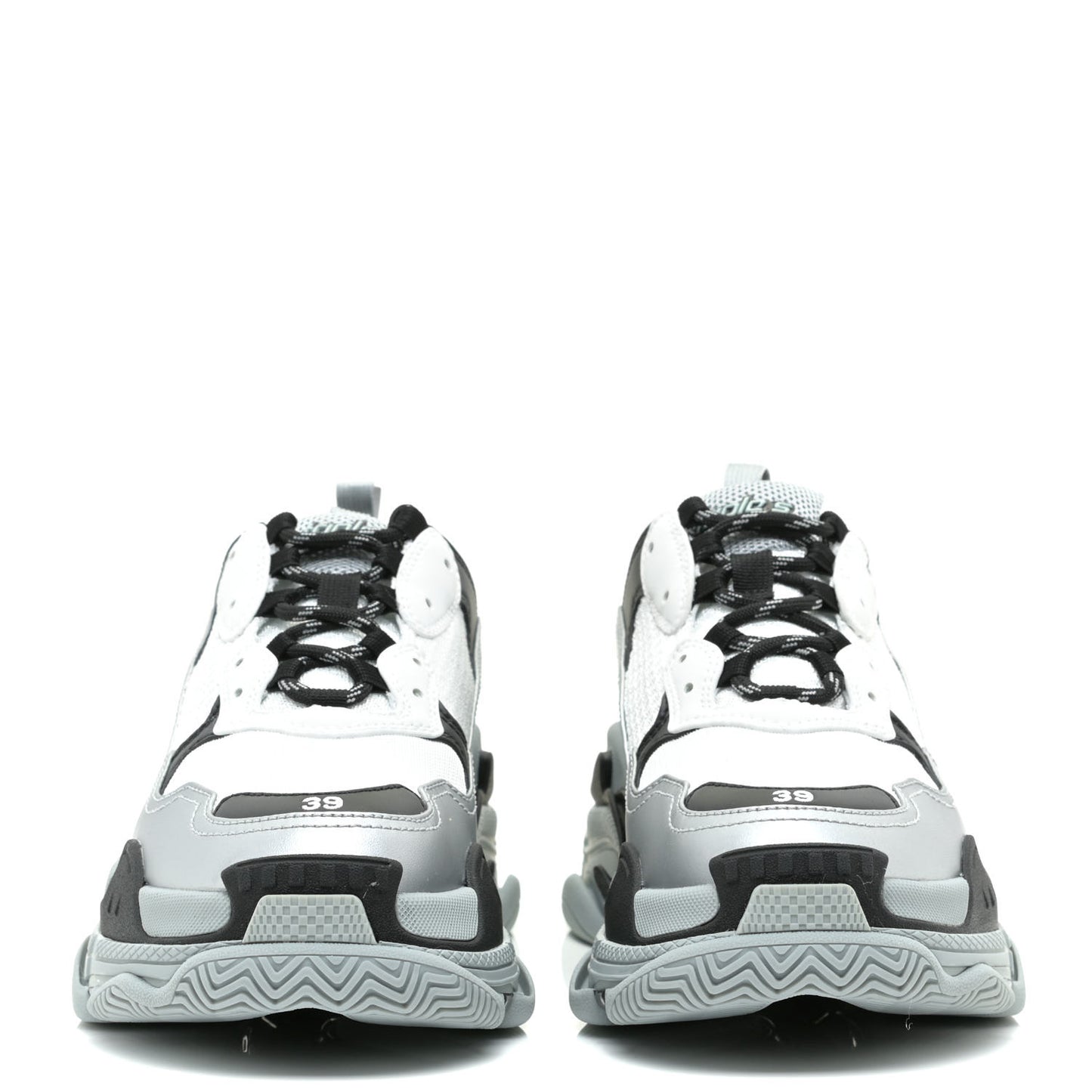 Metallic Fabric Mesh Womens Triple S Sneakers 39 Grey Dark Grey Black