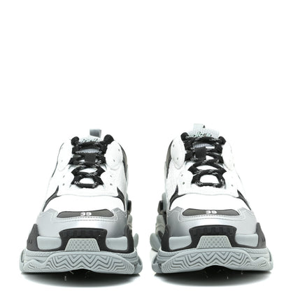 Balenciaga Metallic Fabric Mesh Womens Triple S Sneakers 39 Grey Dark Grey Black 2 of 7