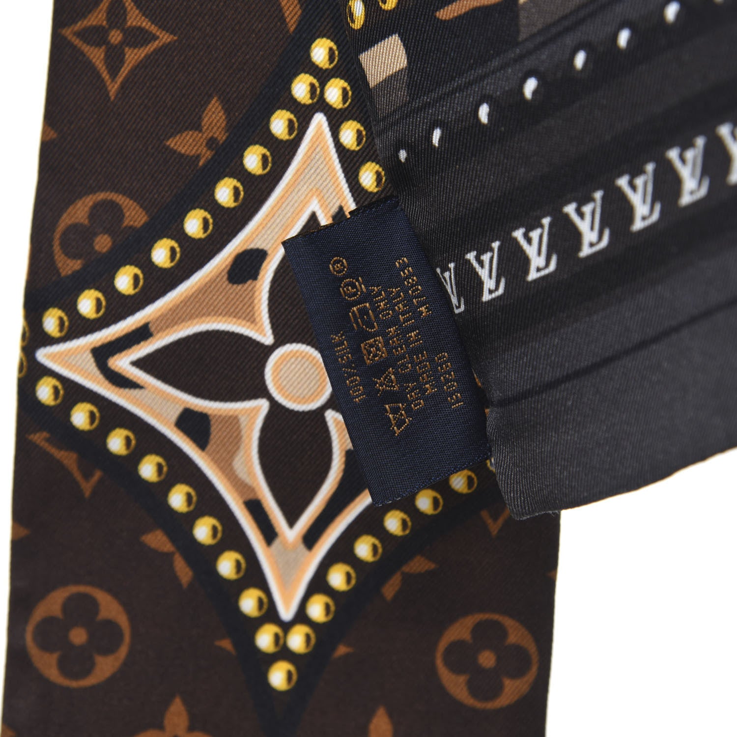 Louis Vuitton Silk Monogram LV World Bandeau Brown 3 of 4