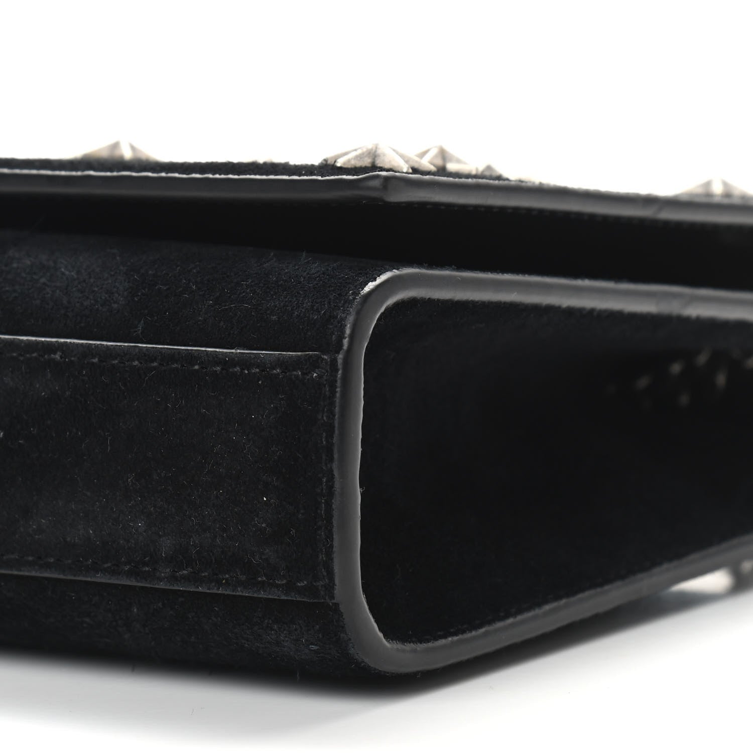 Saint Laurent Suede Star Studded Monogram Small Kate Satchel Black 8 of 8