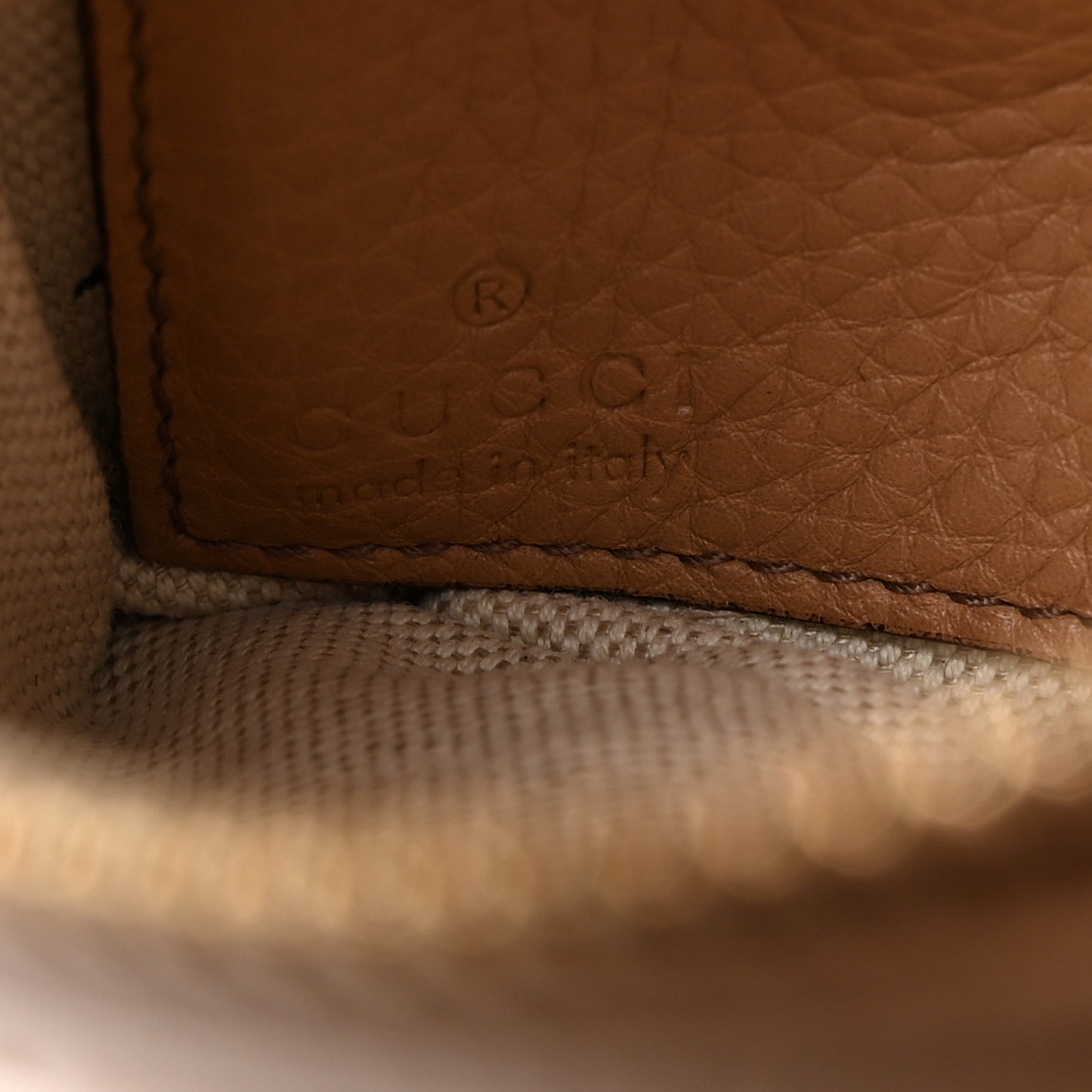 Pebbled Calfskin Soho Wristlet Camelia