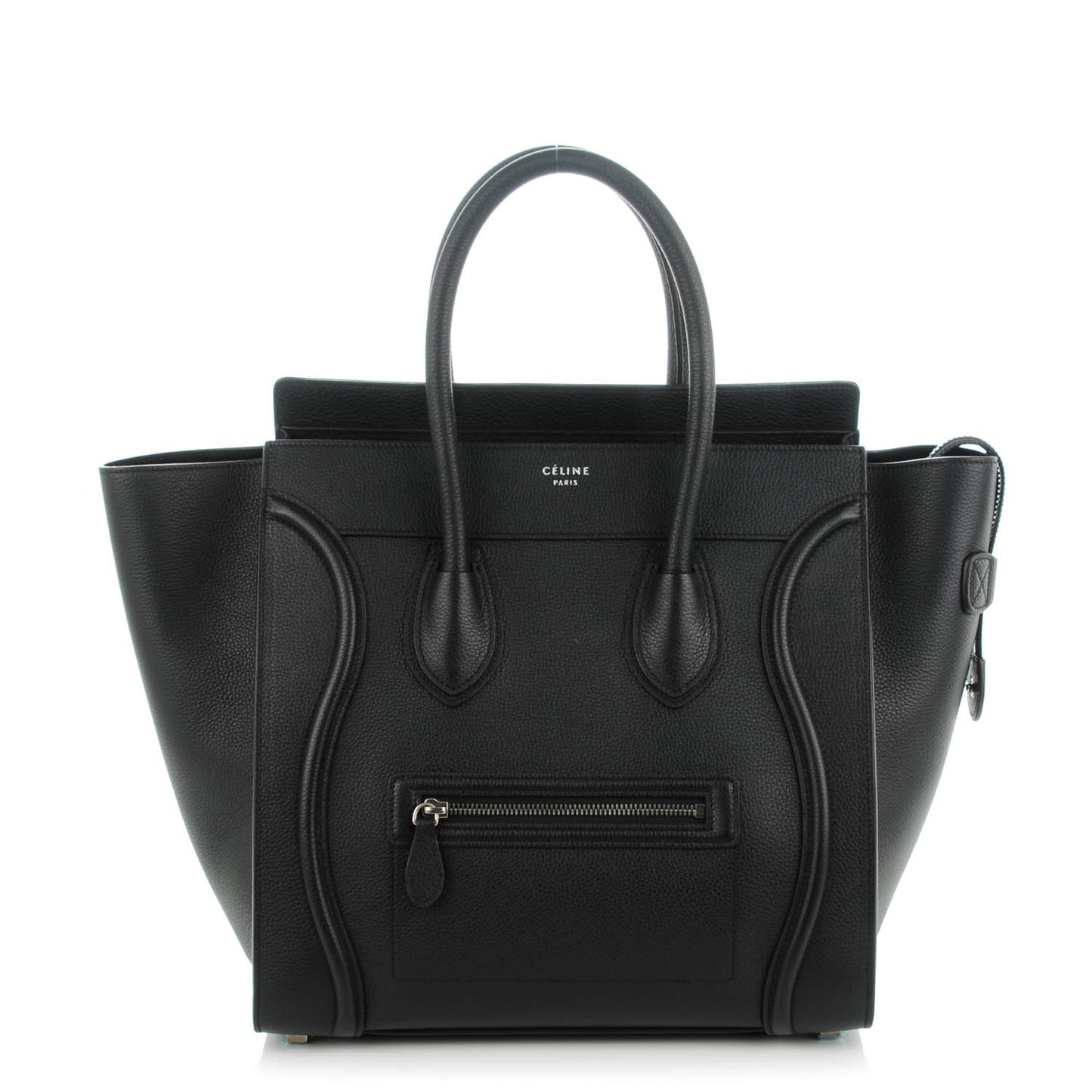 Drummed Calfskin Mini Luggage Black