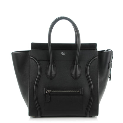 Celine Drummed Calfskin Mini Luggage Black 1 of 8