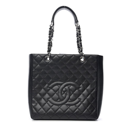 Chanel Caviar Quilted Petit Shopping Tote PST Black 1 of 9