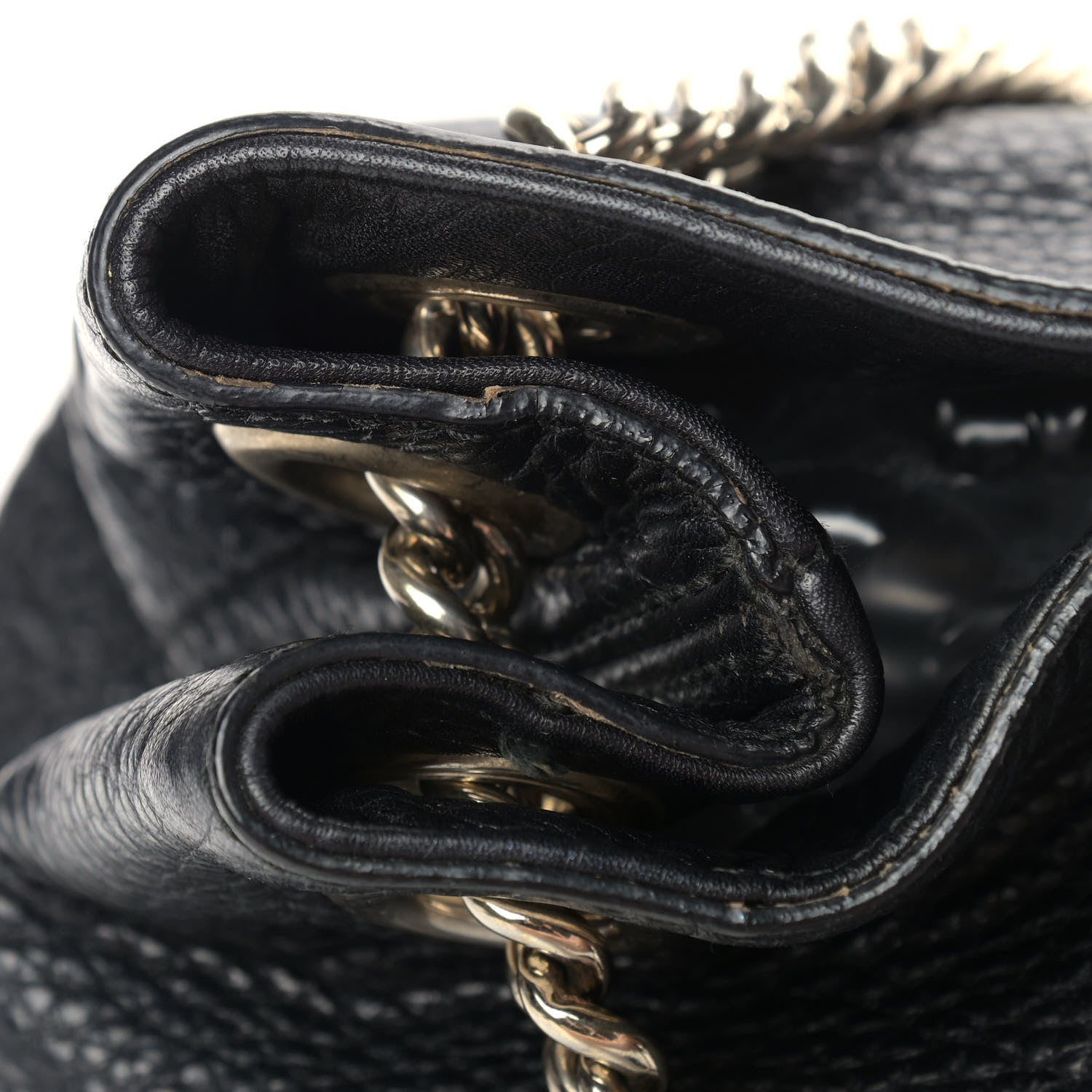 Gucci Pebbled Calfskin Medium Soho Chain Shoulder Bag Black 11 of 17