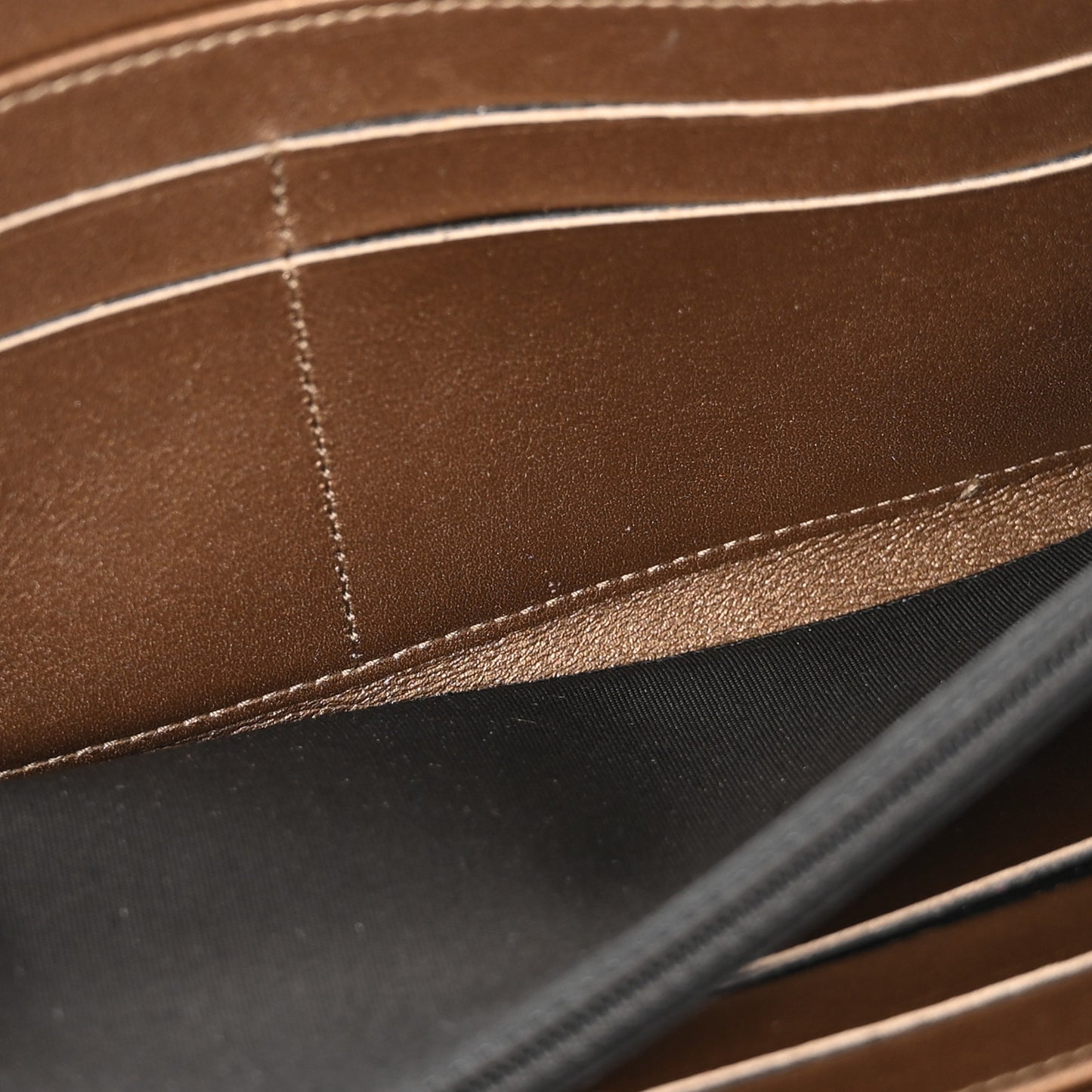 Metallic Caviar Large Timeless CC Zip Around Wallet Bronze