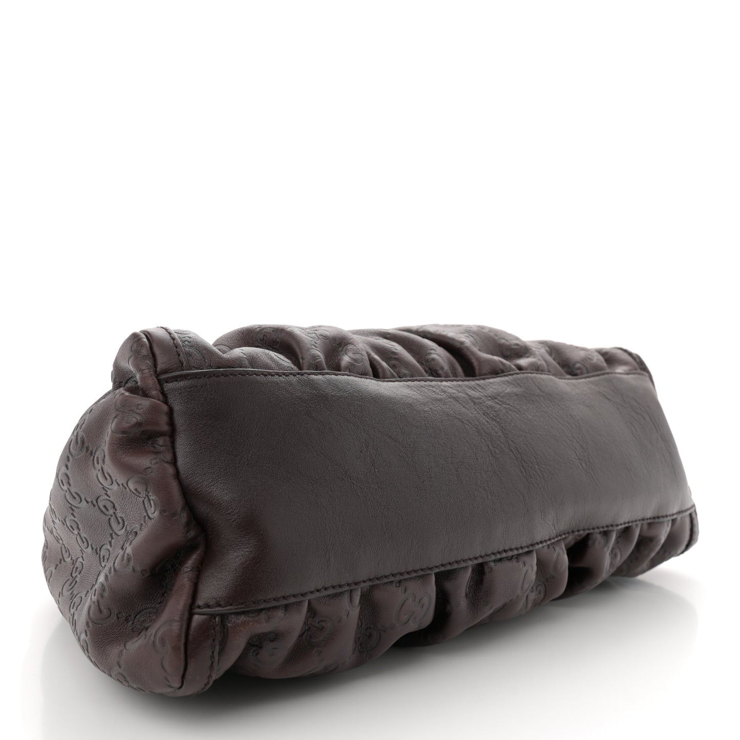 Guccissima Small D Gold Ring Shoulder Bag Chocolate Brown