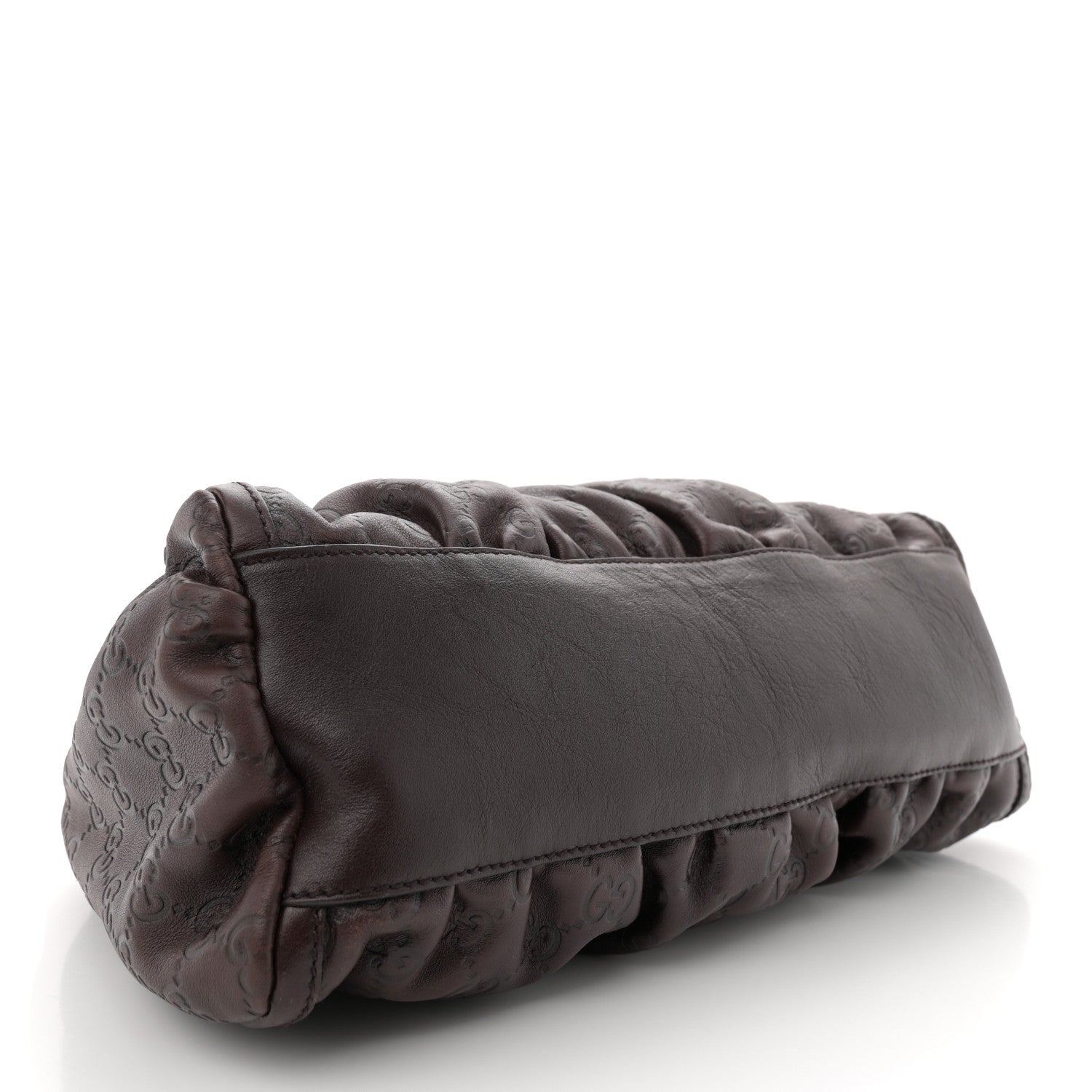 Gucci Guccissima Small D Gold Ring Shoulder Bag Chocolate Brown 4 of 10