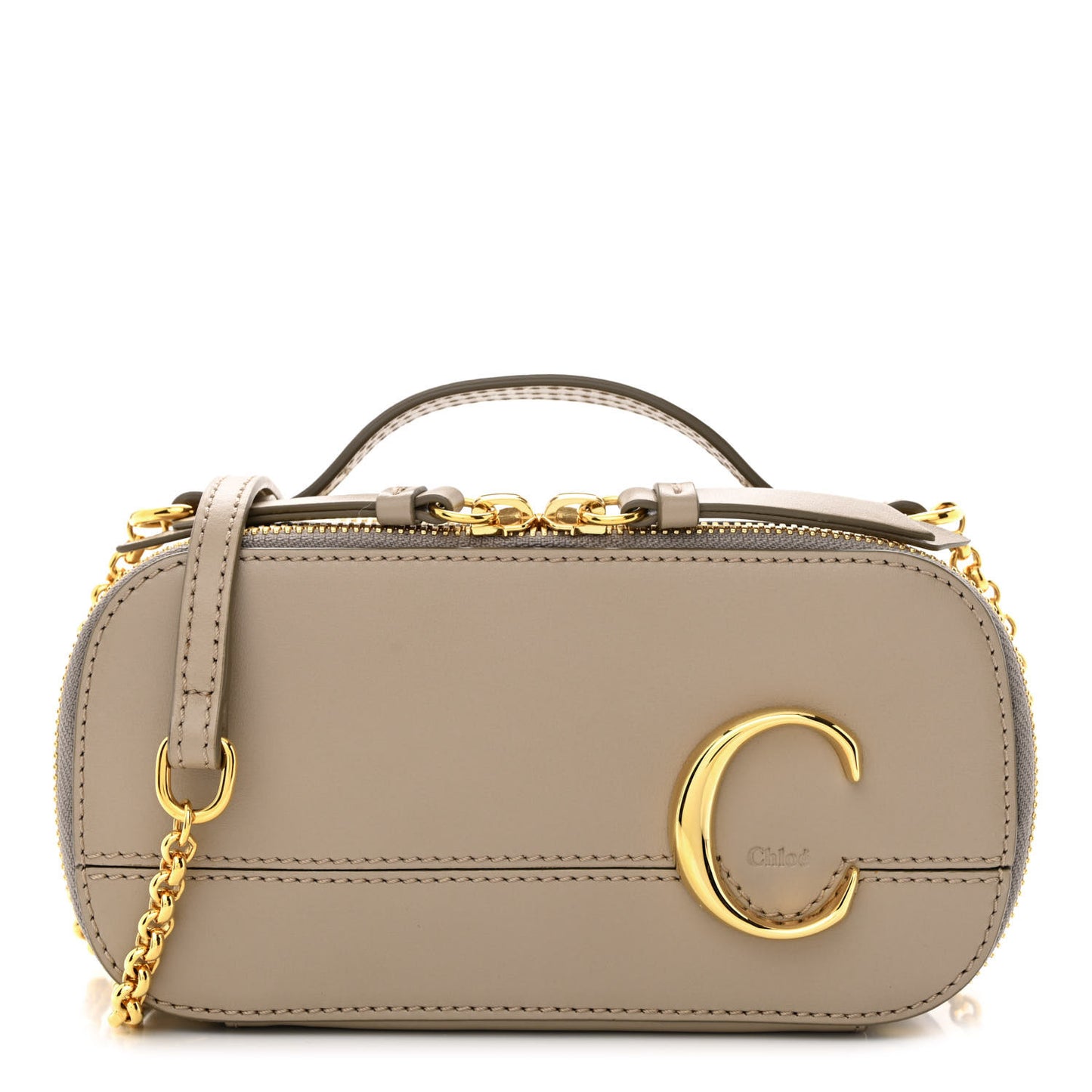 Calfskin Mini C Vanity Bag Motty Grey