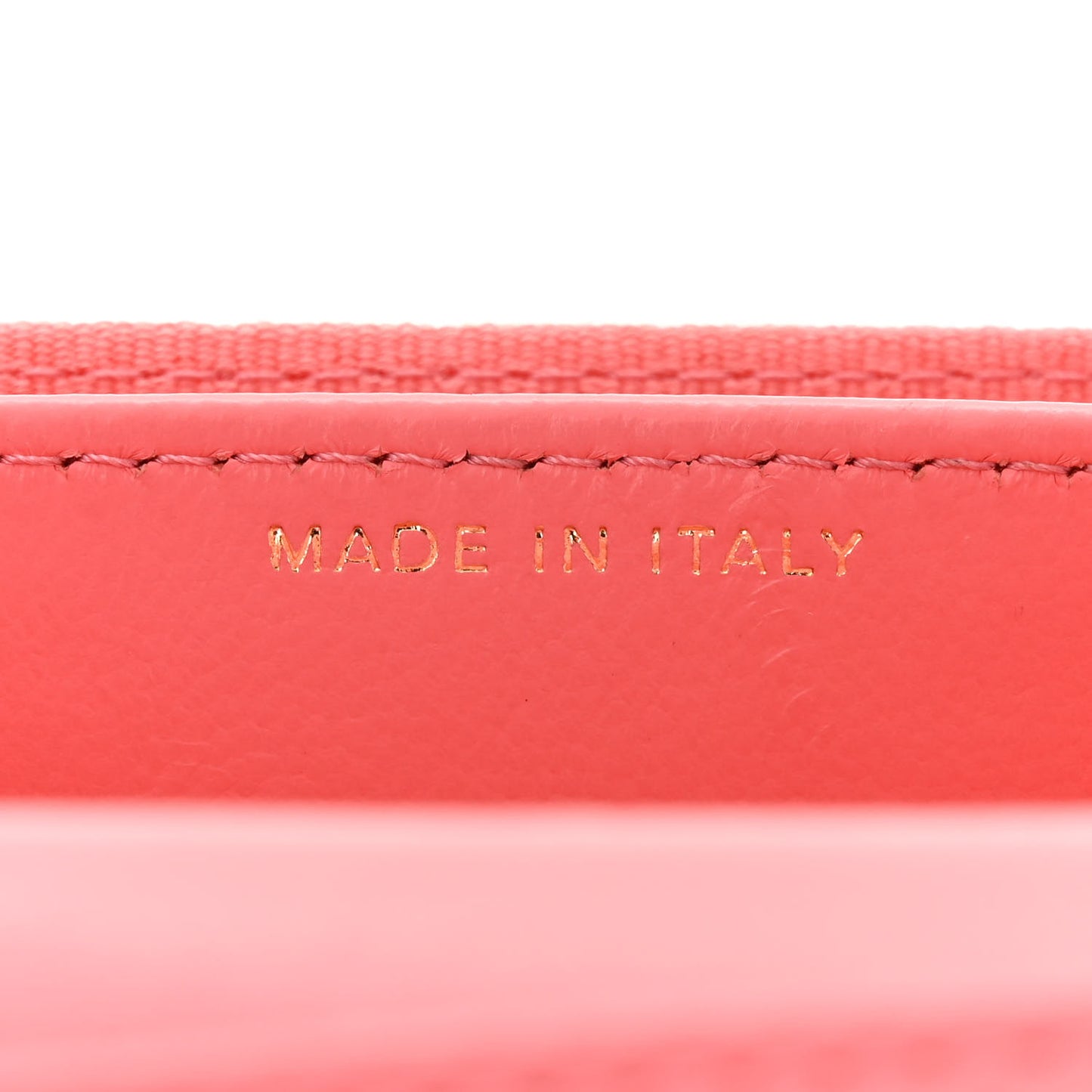 Lambskin Enamel Quilted Pending CC Card Holder On Chain Pink