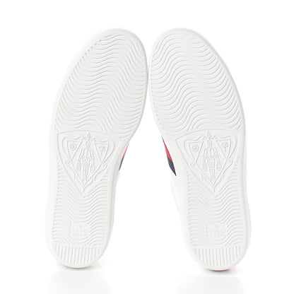 Gucci Calfskin Miro Soft Web Bee Embroidered Mens Ace High Top Sneakers 9 White 7 of 8