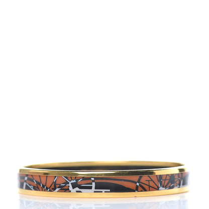 Hermes Enamel Printed Wheels Of Carriage Caleche Narrow Bracelet 65 3 of 6