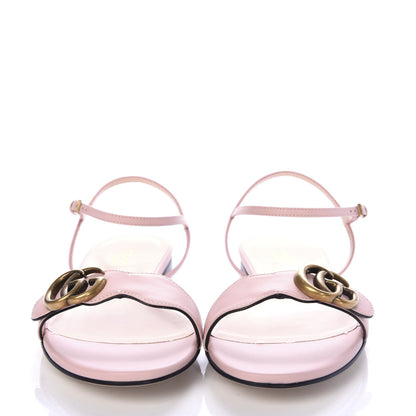 Gucci Lifford Calfskin GG Marmont Ankle Wrap Flat Sandals 38.5 Perfect Pink 2 of 10