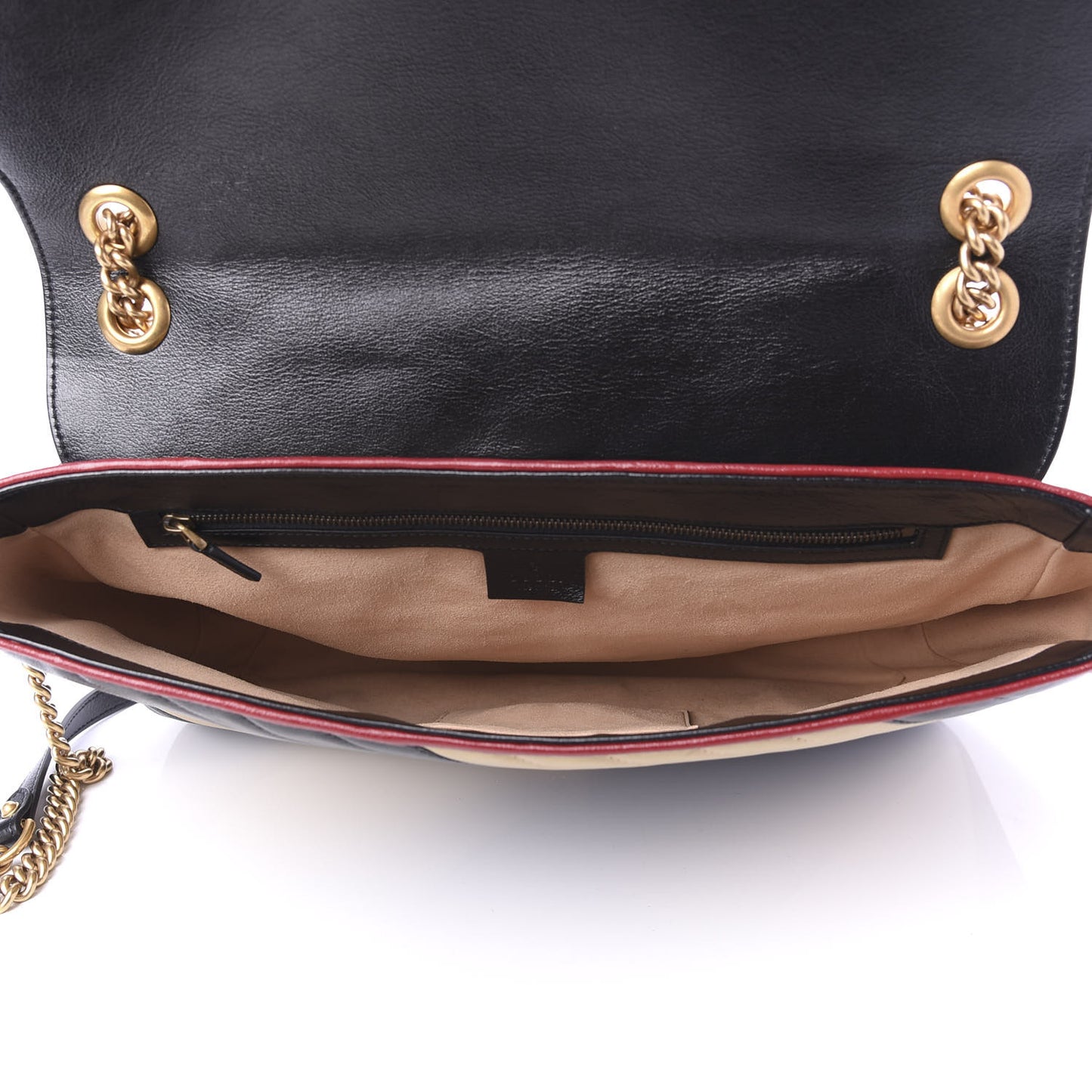 Azalea Calfskin Matelasse Diagonal Patchwork Large Torchon GG Marmont Shoulder Bag Black Beige Romantic Cerise