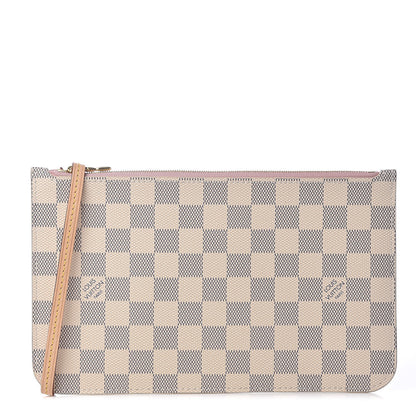 Louis Vuitton Damier Azur Neverfull MM GM Pochette Rose Ballerine 1 of 6