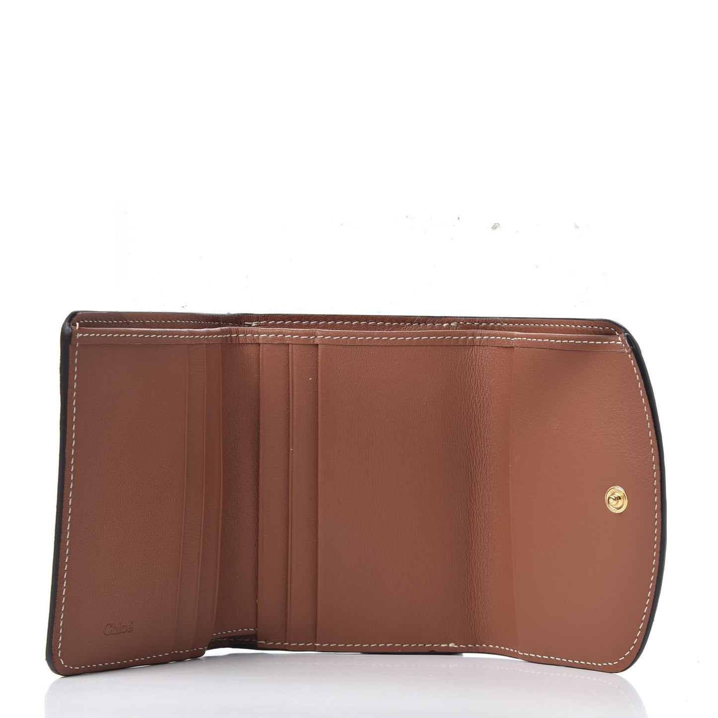 Smooth Calfskin Small C Tri-Fold Wallet Rusty Pink