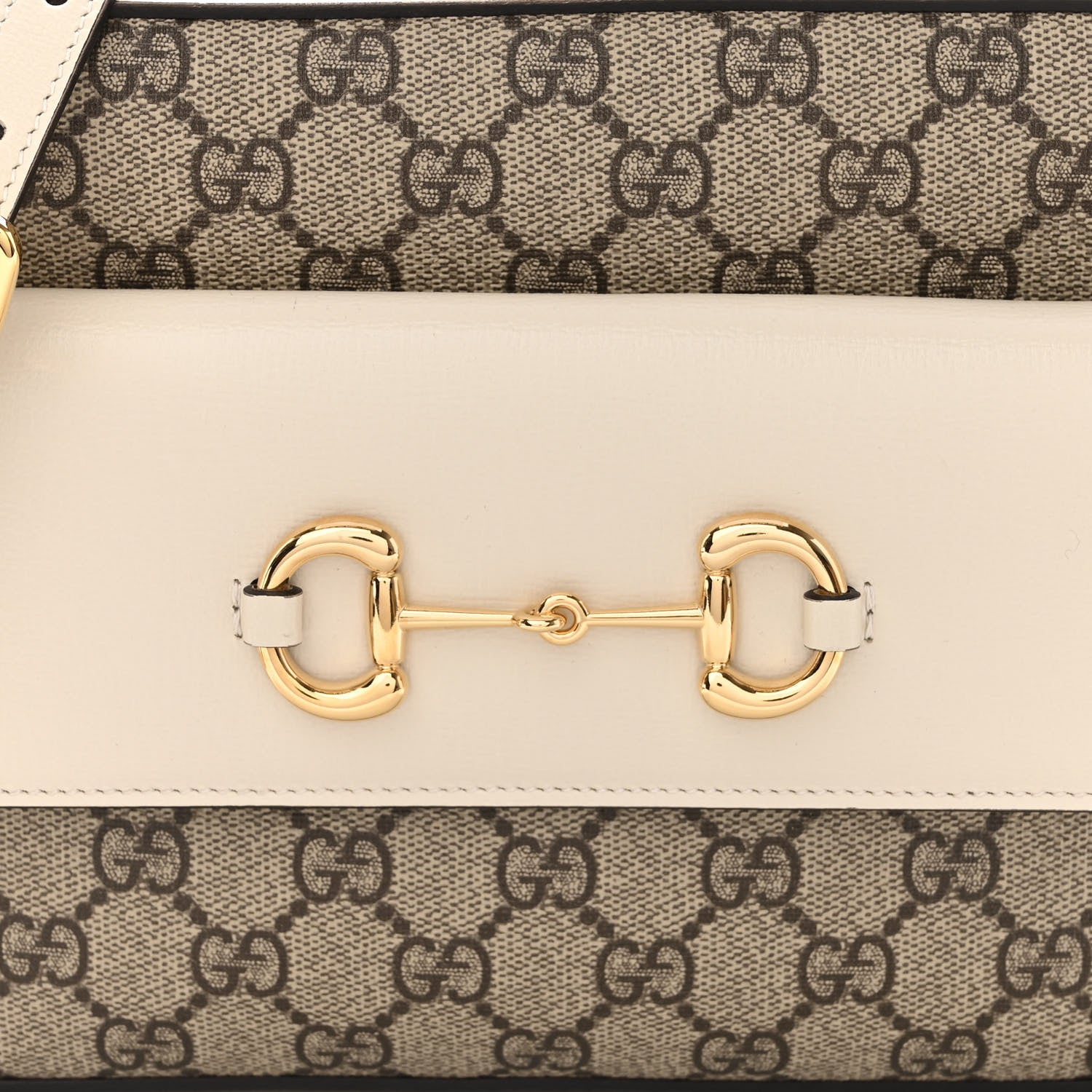 Gucci GG Supreme Monogram Small Horsebit 1955 Shoulder Bag Beige Mystic White 8 of 10