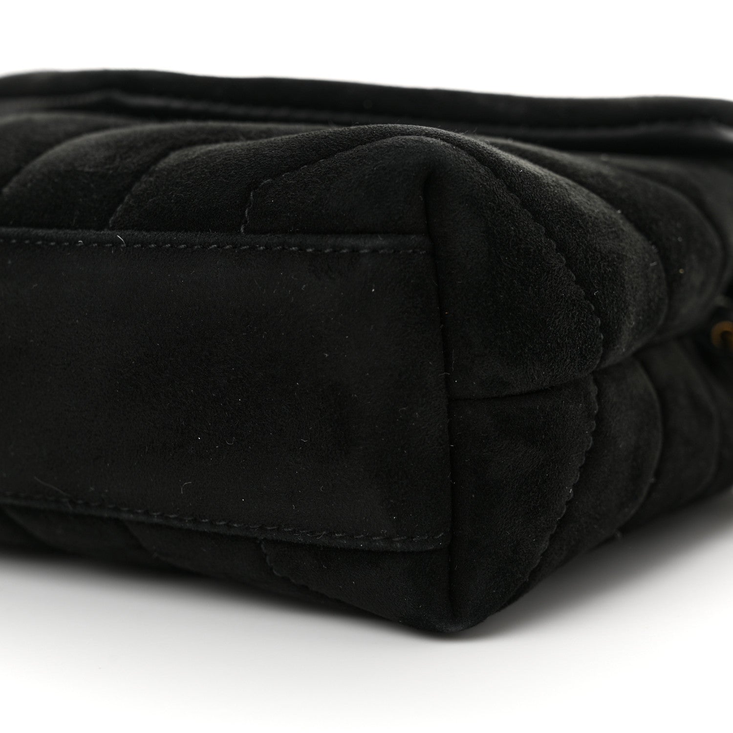 Saint Laurent Suede Y Quilted Monogram Toy Loulou Crossbody Bag Black 10 of 12
