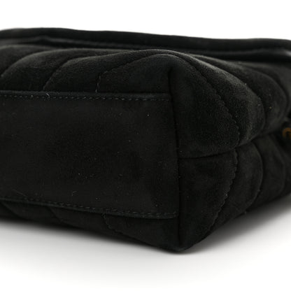 Saint Laurent Suede Y Quilted Monogram Toy Loulou Crossbody Bag Black 10 of 12