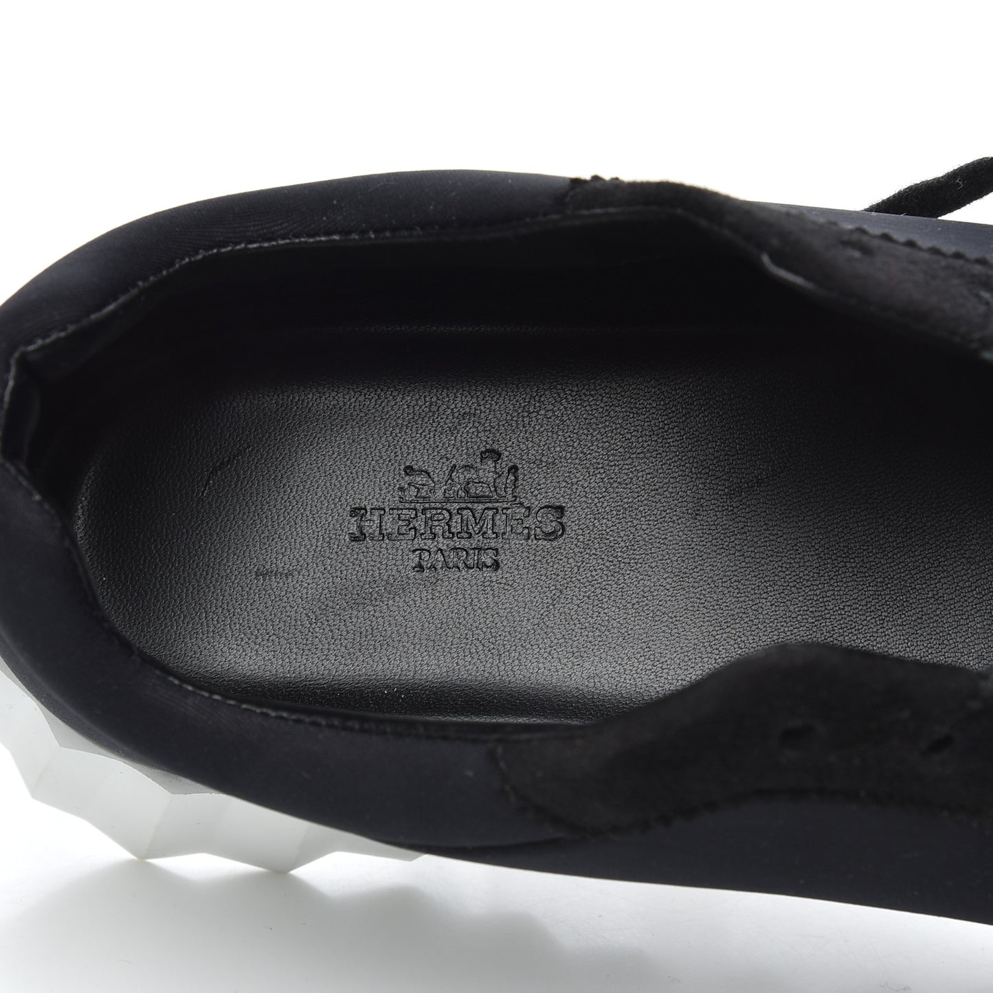 Technical Jersey Suede Goatskin Bouncing Sneakers 36 Black White