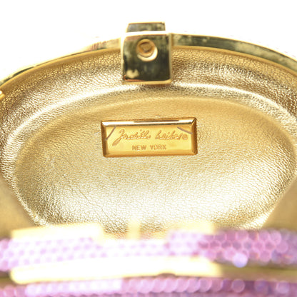 Judith Leiber Swarovski Crystal Minaudière Clutch Pink 6 of 9