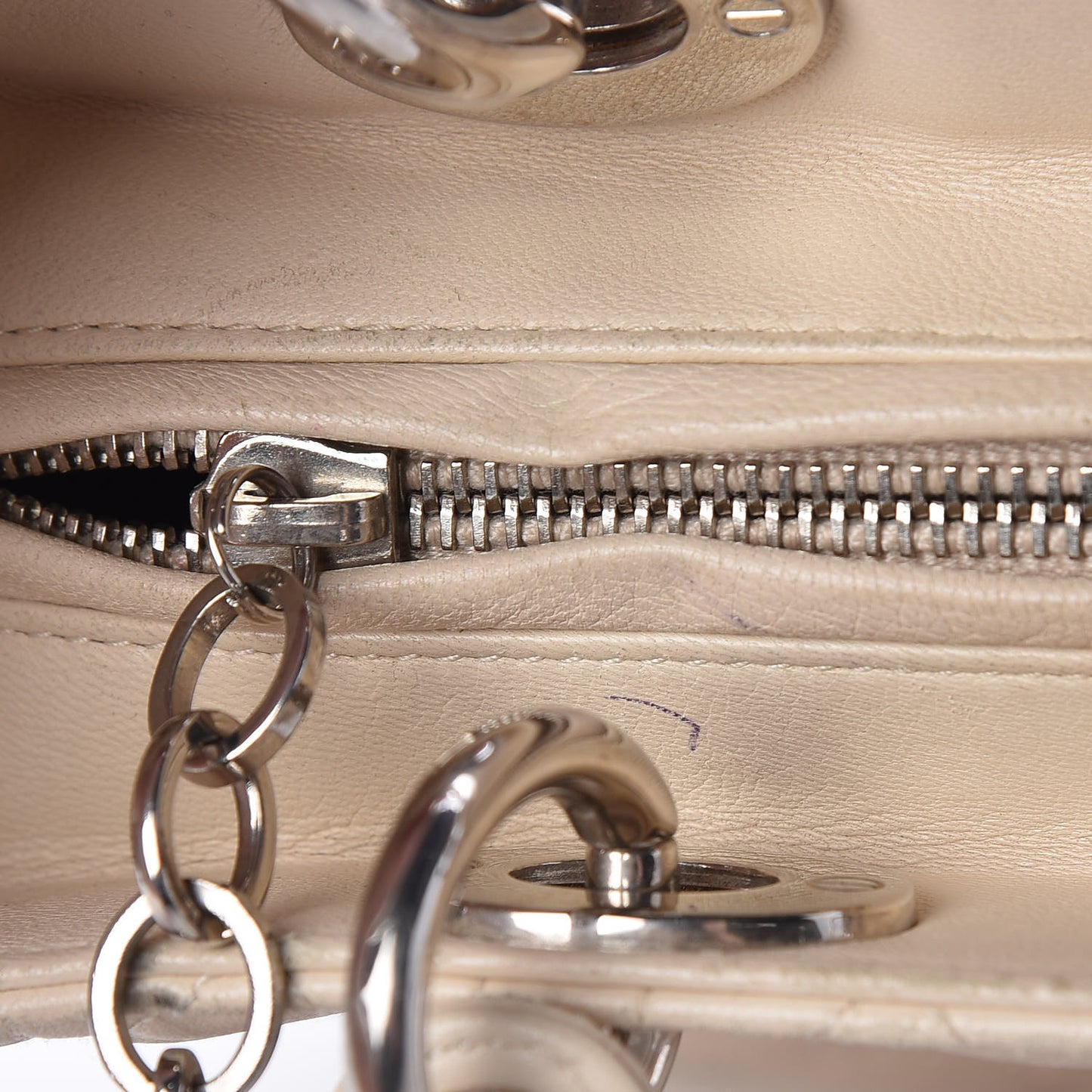 Lambskin Cannage Medium Lady Dior White