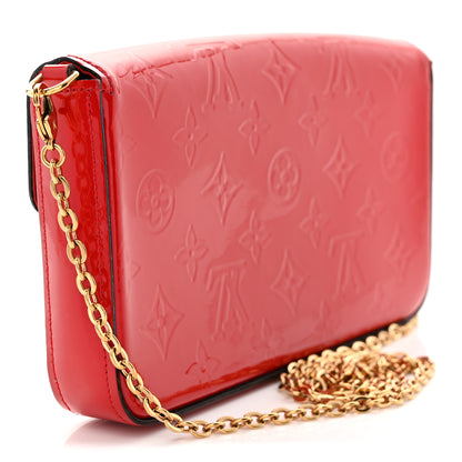 Louis Vuitton Vernis Felicie Pochette Chain Wallet Cherry 3 of 14