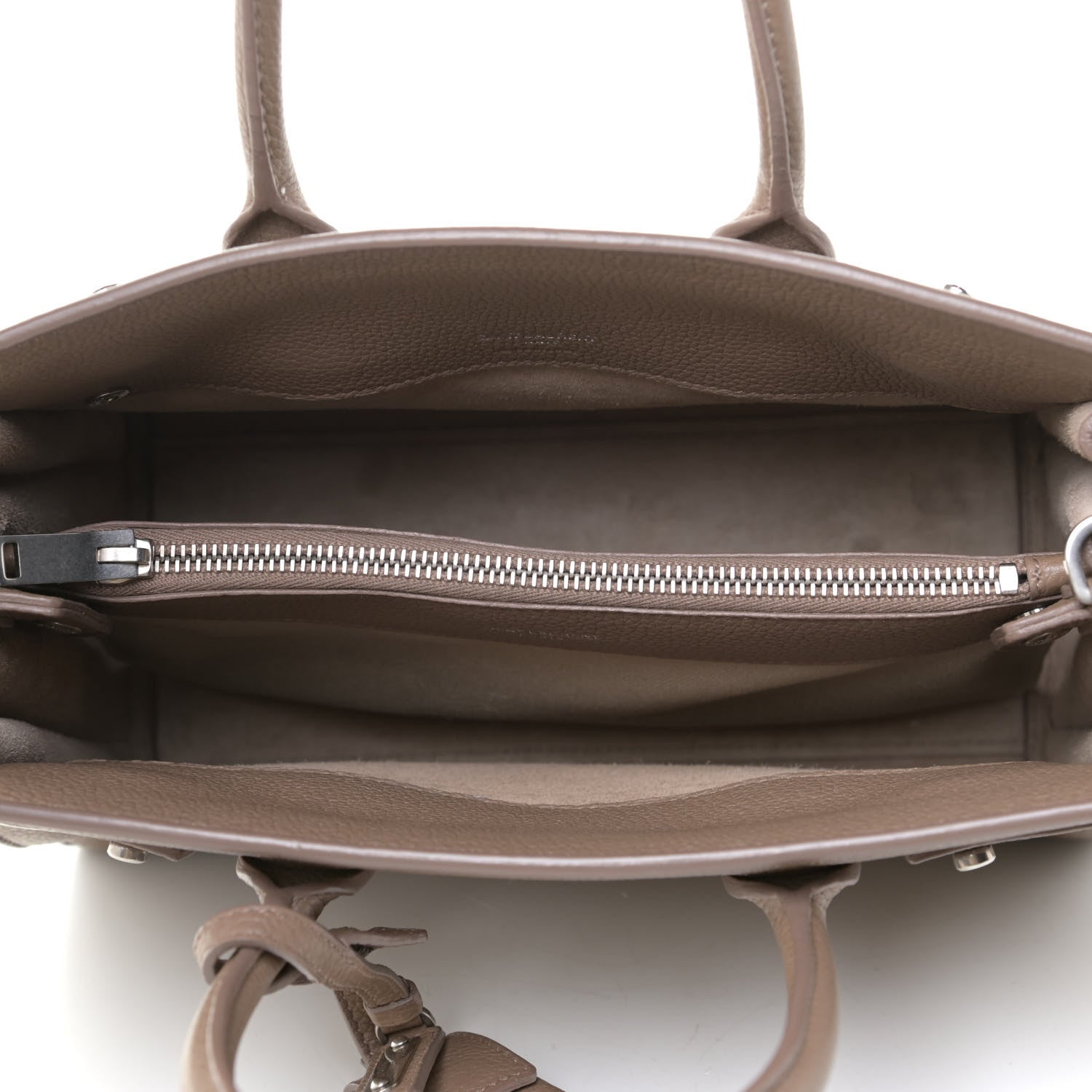 Saint Laurent Grained Calfskin Baby Sac De Jour Souple Taupe 8 of 13