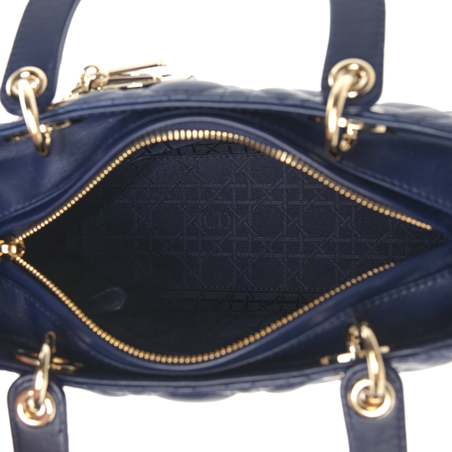Christian Dior Lambskin Cannage Medium Lady Dior Blue 4 of 11